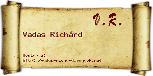 Vadas Richárd névjegykártya